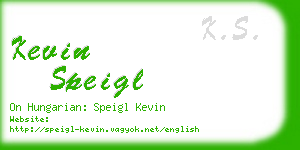 kevin speigl business card